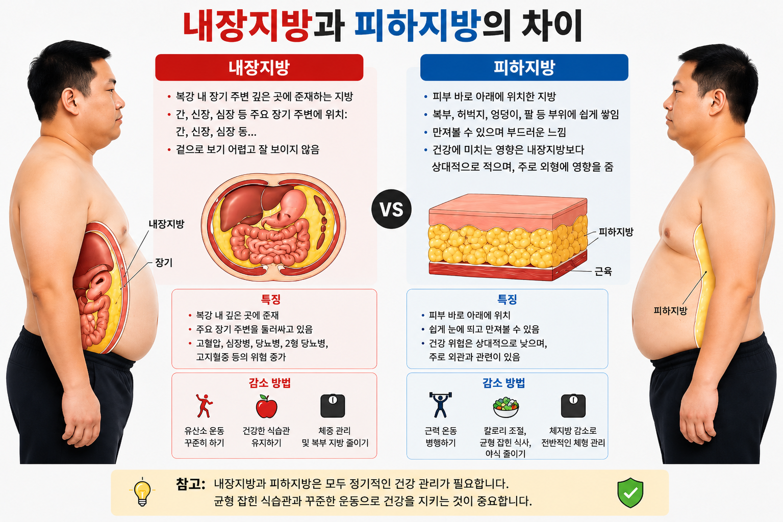 내장지방과 피하지방 비교