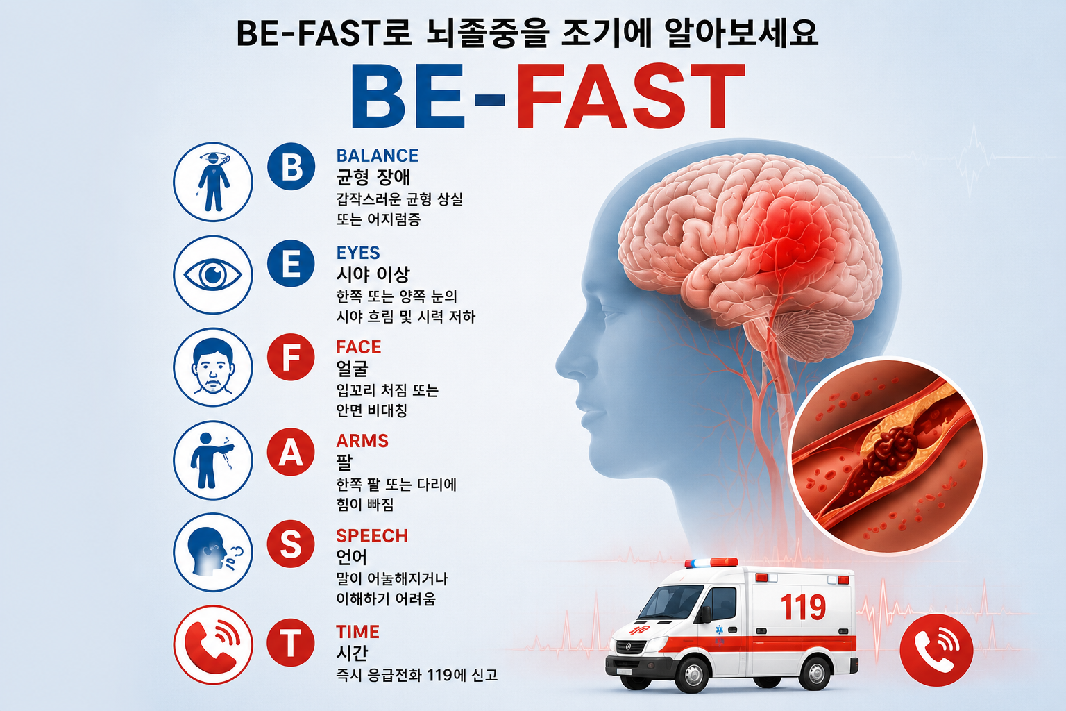 뇌졸중 대처법: FAST 법칙