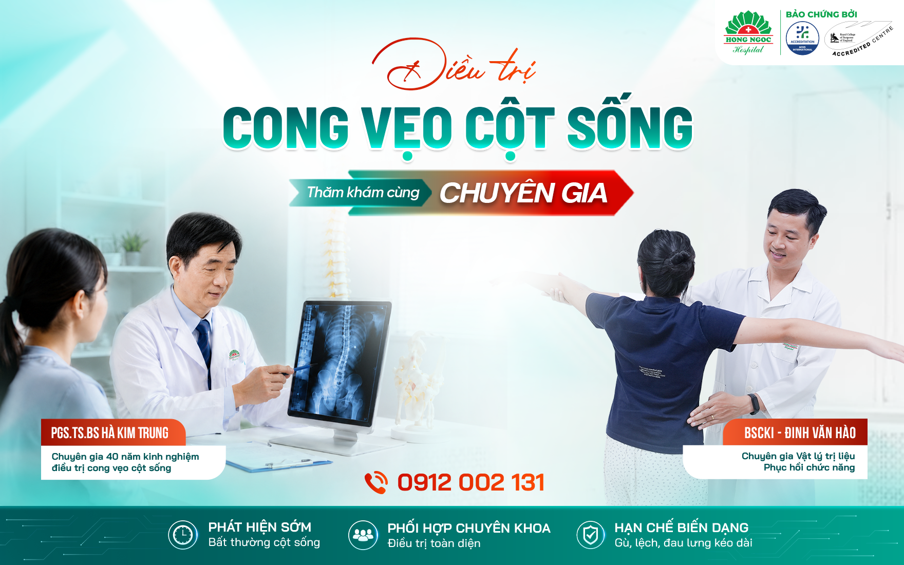 thăm khám, điều trị cong vẹo cột sống cùng chuyên gia