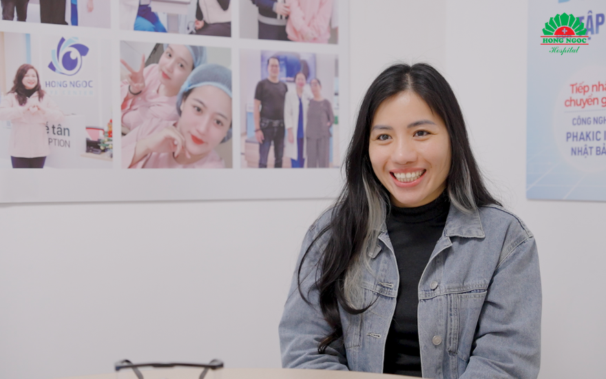 Sau phẫu thuật, chị H.T.B rạng rỡ khi thị lực cải thiện 10/10