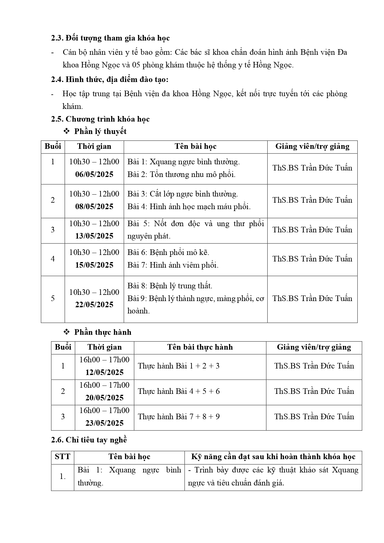 KH Tổ Chức ĐT Đọc Phim Xquang Và CLVT Ngực Page 0002