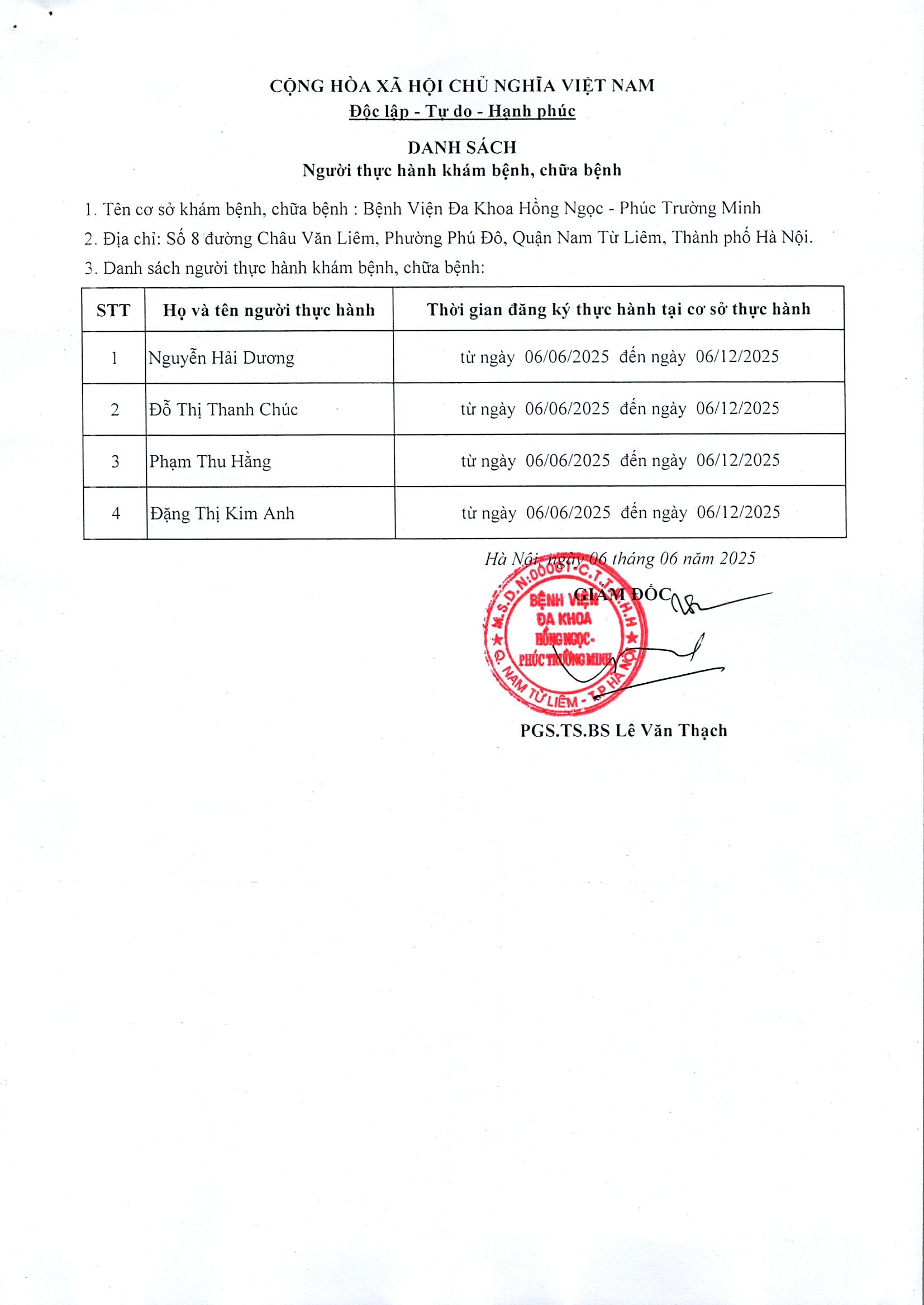 Danh Sách Tháng 6 2