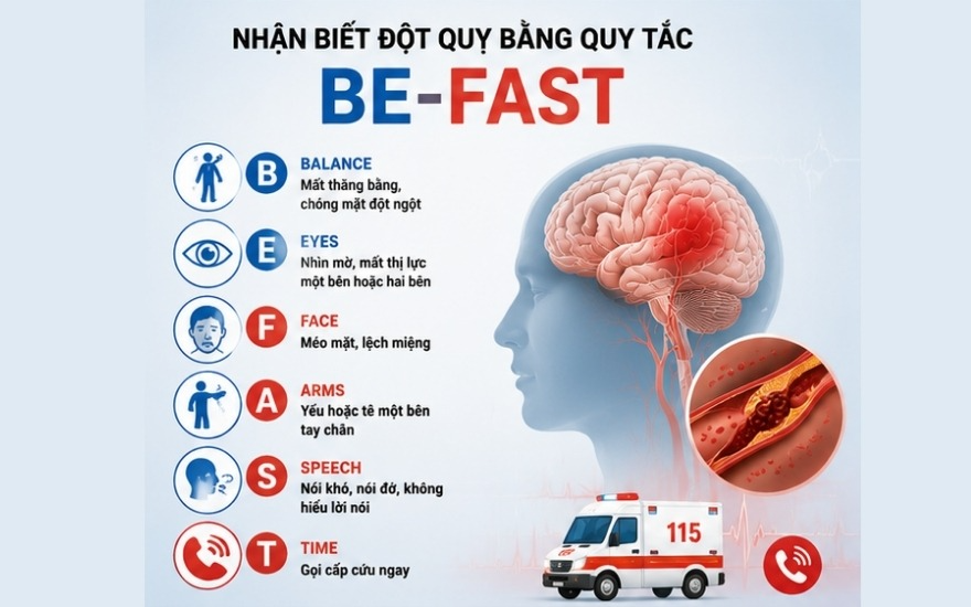 Quy tắc nhận biết đột quỵ BE-FAST