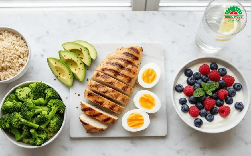 Những loại rau như bông cải xanh, trái cây ít đường và protein chất lượng cao từ thịt gà, sẽ giúp cải thiện tình trạng nấm Candida