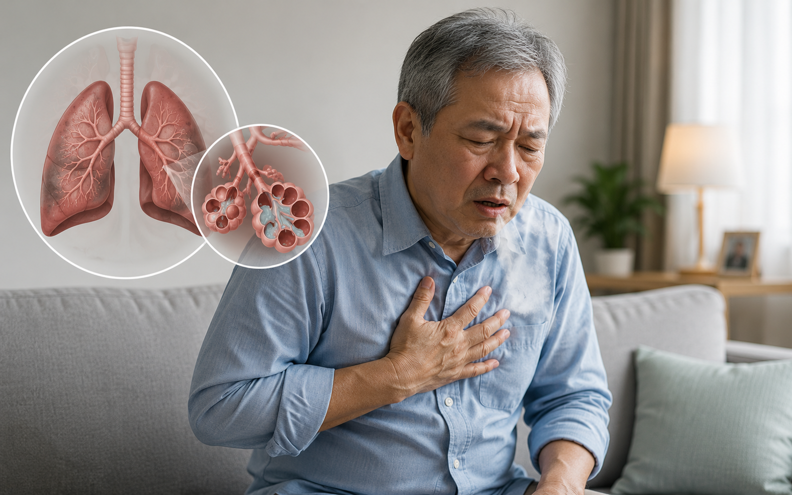 Ăn uống có thể làm tăng nhu cầu oxy ở người COPD gây khó thở
