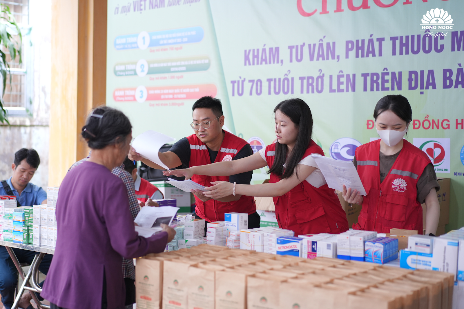 Residents were provided with free medications after their medical examinations.