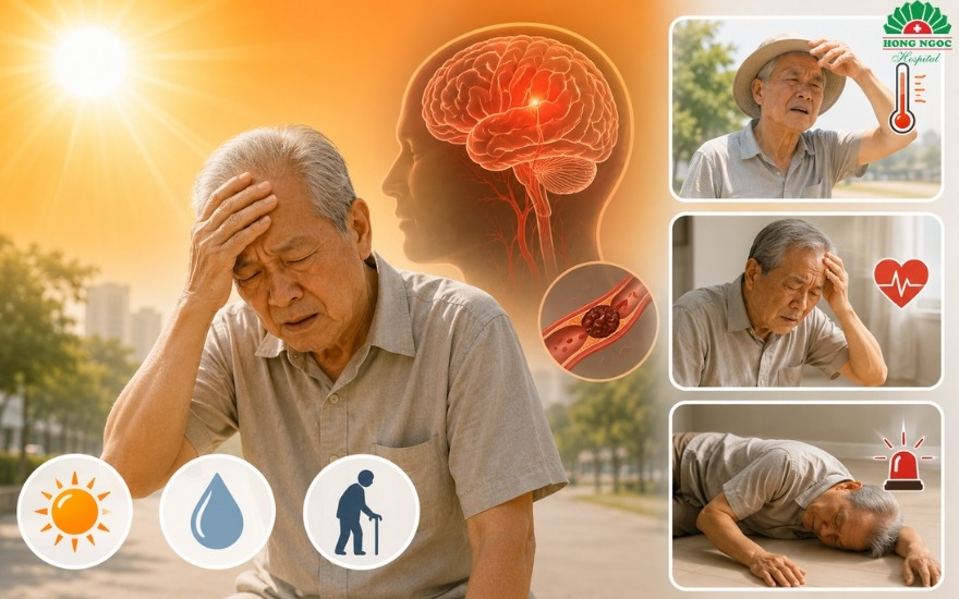 Tăng nguy cơ về đột quỵ mùa nắng ở người già