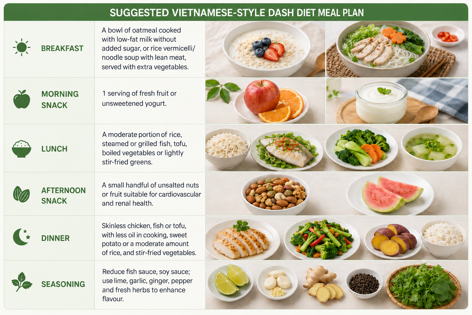 Vietnamese-style DASH meals are simple and easy to prepare.