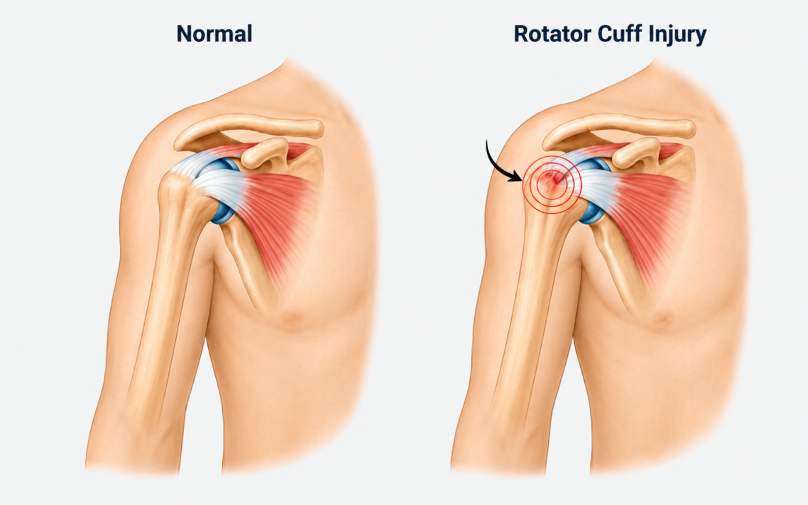 The rotator cuff tendons can be affected by repeated overhead shots in badminton.