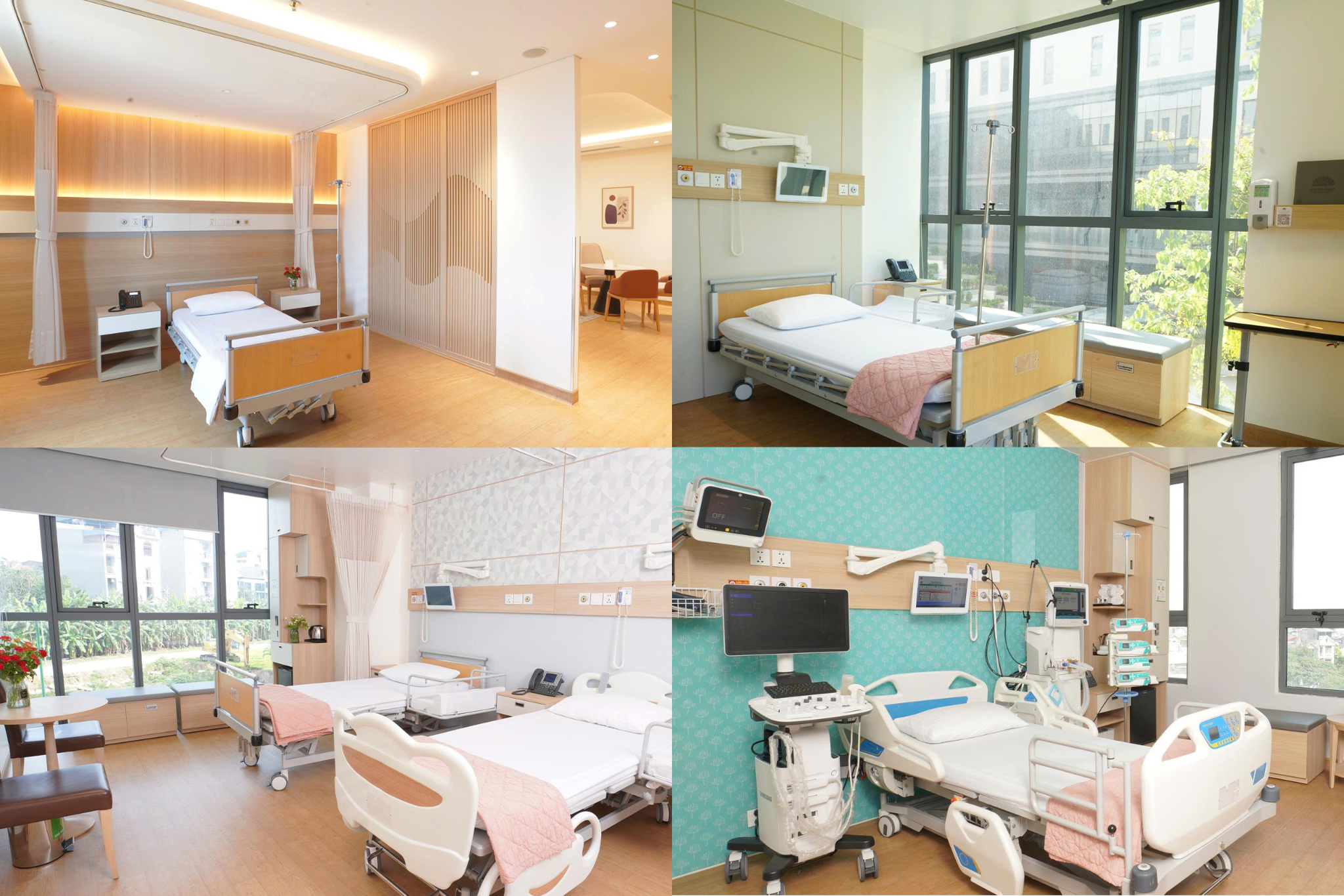 Khu nội trú tiêu chuẩn cao với không gian riêng tư, tiện nghi sản phụ và người thân.