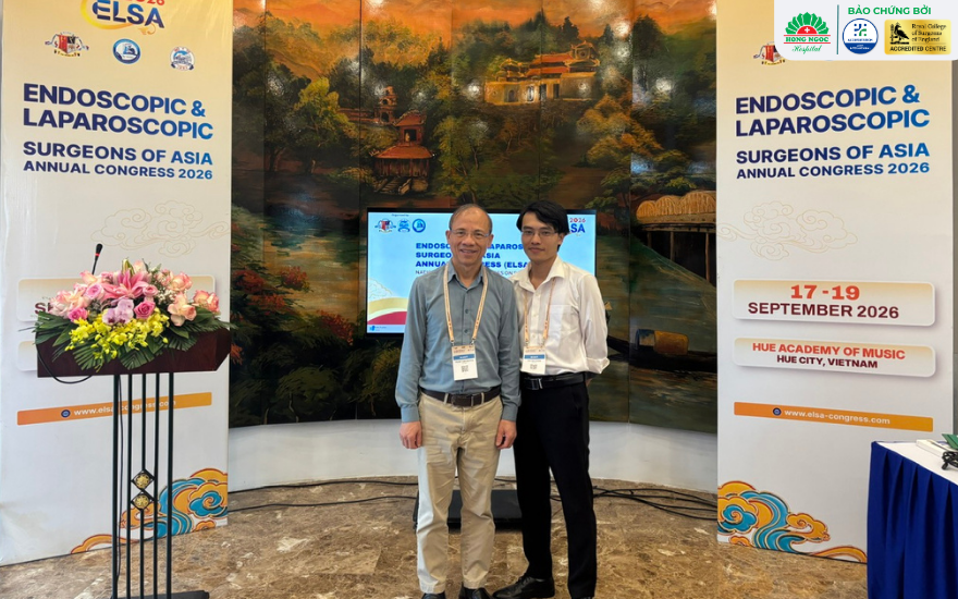 Nguyen Thanh Tam, MD, PhD, and Pham Duc Duy, MD, pose for a photo at ELSA 2026