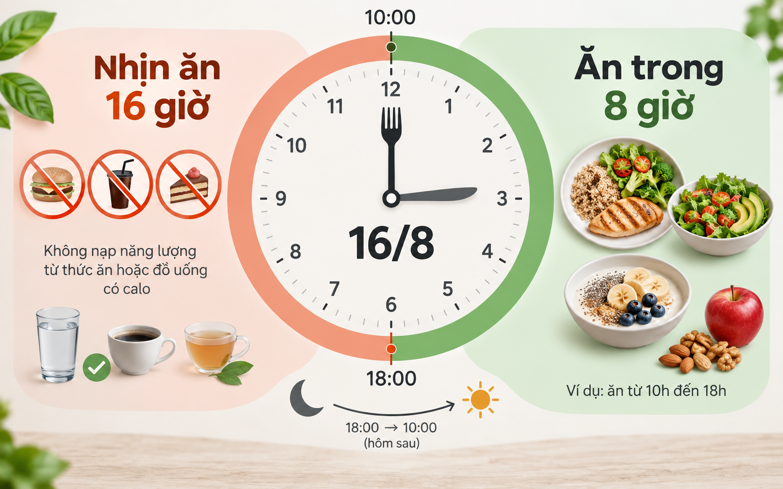Chế độ ăn 16/8 là hình thức giới hạn thời gian ăn 