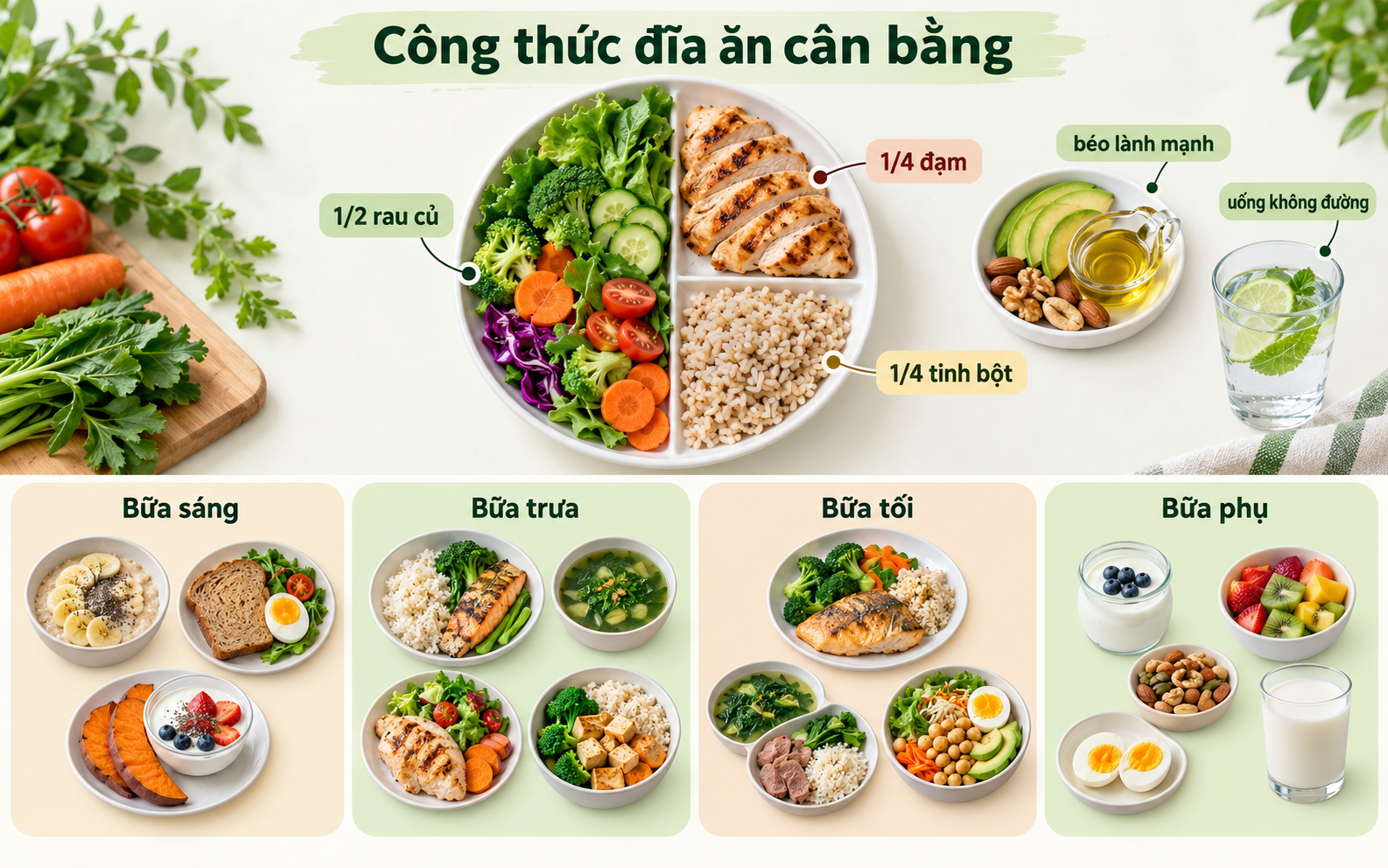 Thực đơn mẫu chế độ ăn eat clean tối ưu cho người Việt Nam