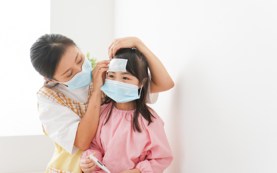 Children with dengue often develop a sudden high fever that may reach 39°C to 40°C.